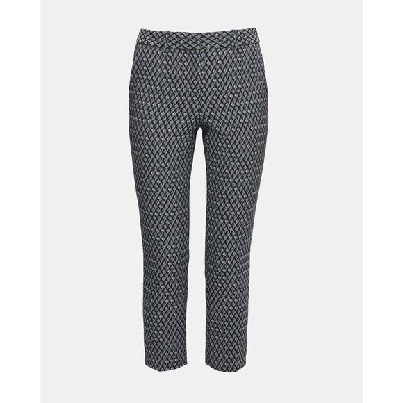 Theory Classic Slim Crop Geometric Jacquard Mid Rise Trouser Pants Size 4 - Picture 4 of 10
